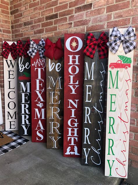 Welcome Sign for Porch, Christmas Sign for Front Door, Merry Christmas ...