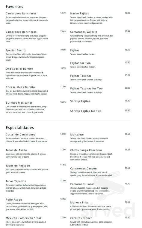 Menu - Sumter SC's Yucatan Restaurant | Sirved