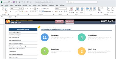 MOSCOW Prioritization Template in Excel | MoSCoW Matrix