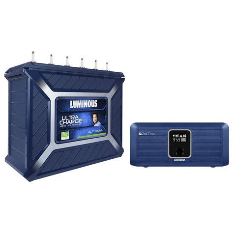 Luminous Inverter & Battery Combo (Zolt 1100 Pure Sine Wave 900VA/12V ...