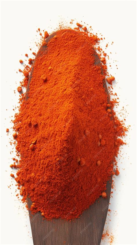 Premium Photo | Closeup fiery red chili pepper powder on white ...