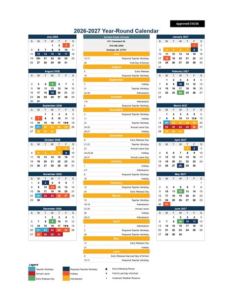 Durham Public Schools Calendar 2026-2027 [Career Employment]
