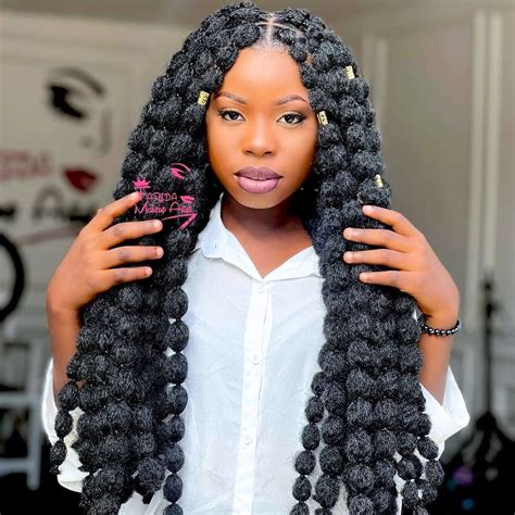 50 Alluring Bubble Braids Hairstyles on Black Hair - Coils and Glory
