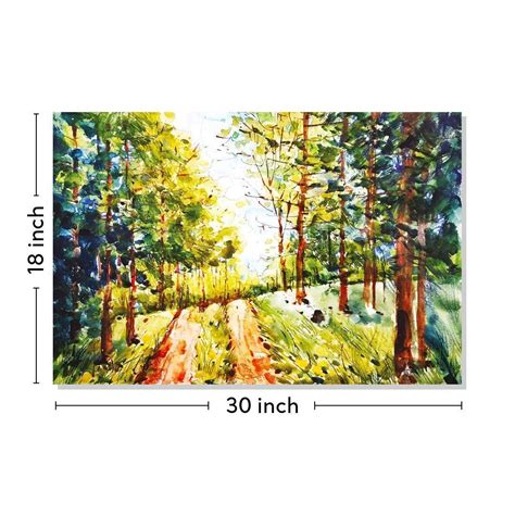 Forest Landscape Canvas Wall Painting | Cotton Stretched Canvas – Rangoli