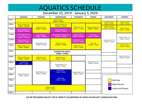 Jewish Community Center of the Lehigh Valley - Wellness Schedules | JCC ...