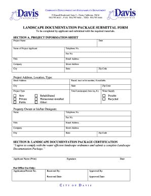 Fillable Online Landscape Documentation Package Submittal Form Fax ...