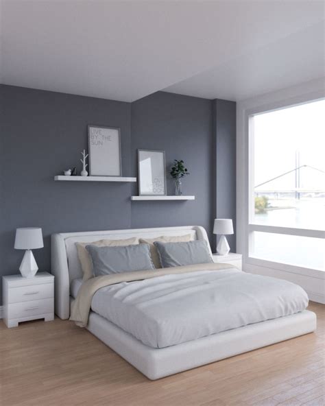 gray bedroom ideas with accent wall
