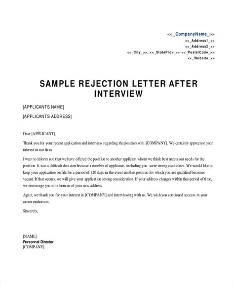 FREE 10+ Sample Rejection Letter Templates in PDF | MS Word | Pages ...