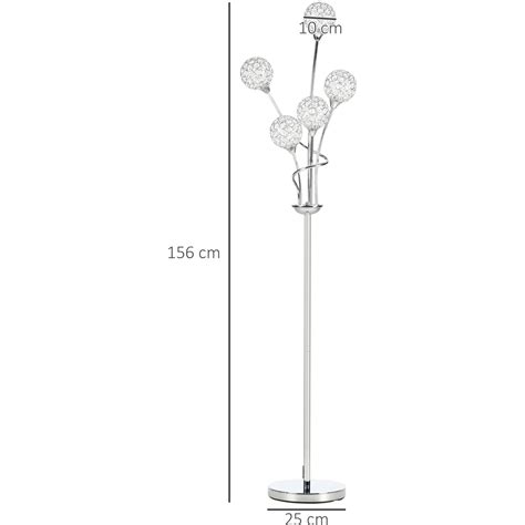 Modern 5 Lights Floor Lamps Crystal