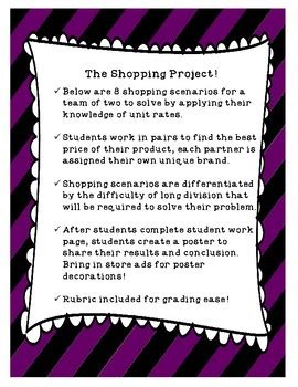 Image result for Math Unit Rate Project