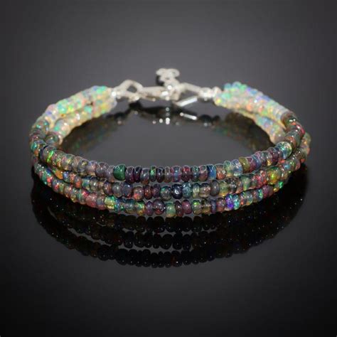 Buy Ethiopian Fire Opal Bracelet: 925 Sterling Silver, Multi-color ...