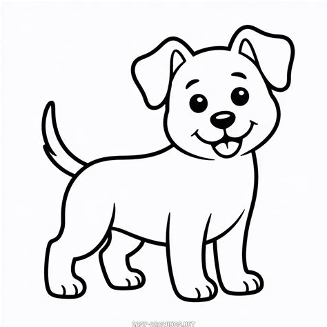 Black and White Dog Easy Drawing | Easy Drawings