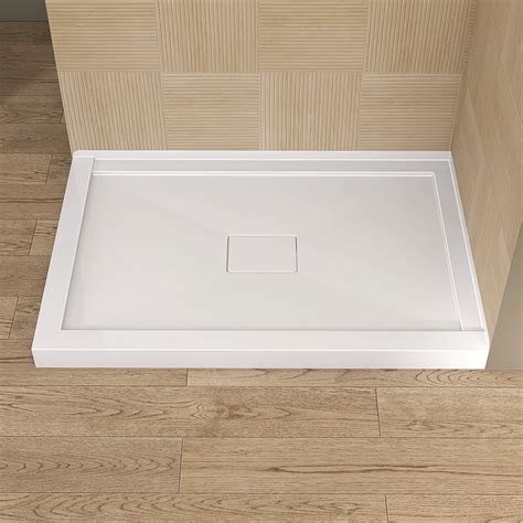 GETPRO 48'' W X 32'' D Acrylic Rectangular Shower Base Corner Double ...