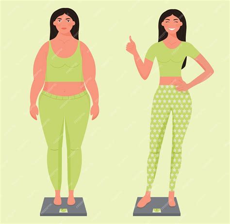 Before and after weight loss concept. young sad overweight woman and ...