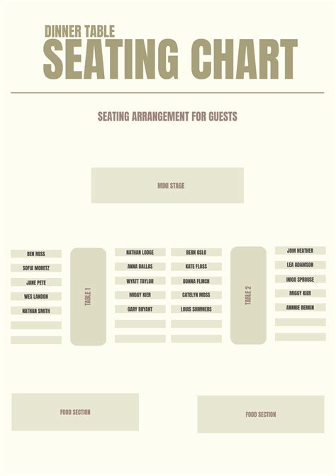 Free Wedding Seating Chart Templates, Editable and Printable
