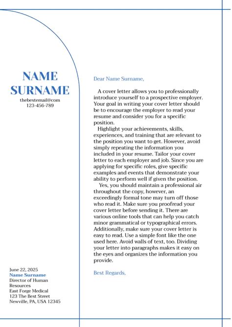 Free Cover Letter Template For Google Docs