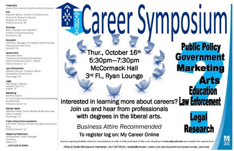 UMass Boston Career Symposium on October 16: MAP Eligible Event ...