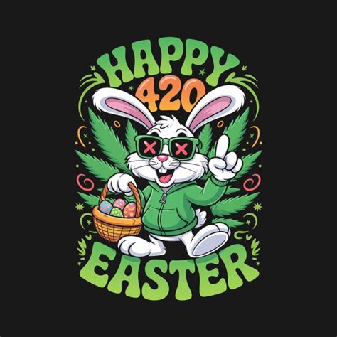Funny Happy 420 Easter Funny Easter Bunny - Easter - Kids T-Shirt ...