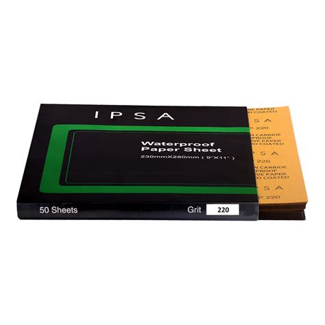 IPSA 220 Grit Abrasive Sandpaper Sheets – 9" x 11" (Pack of 50)