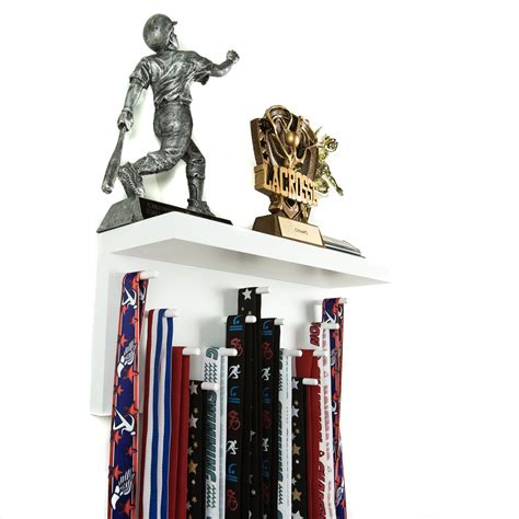 Medal Awards Rack Premier Medal Display and Trophy Shelf - White, 12 ...