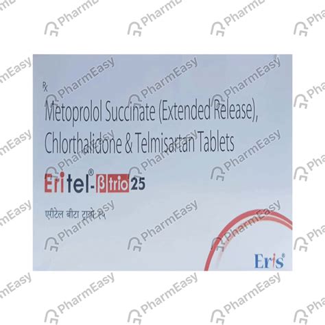 Eritel Beta Trio 25mg Strip Of 15 Tablets: Uses, Side Effects, Price ...