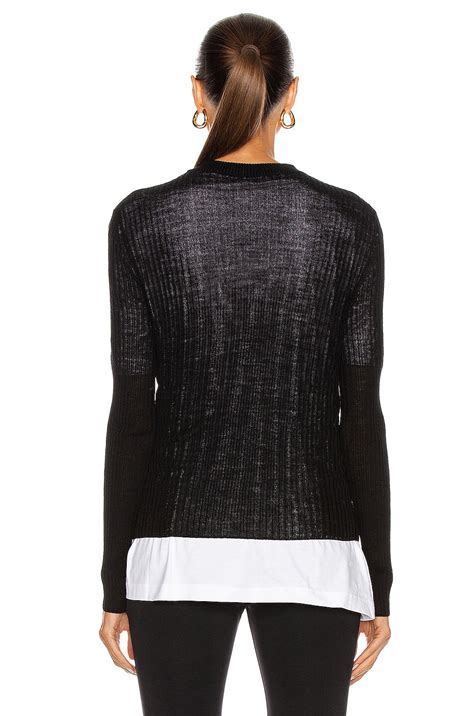 Balenciaga Long Sleeve Layered T-Shirt in White & Black | FWRD