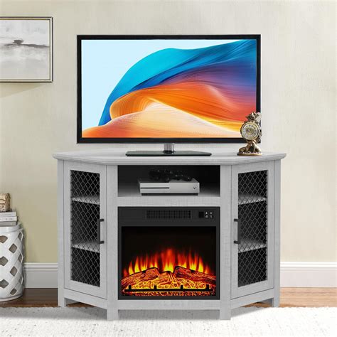 Amazon.com: COMEFFIE 45" Corner TV Stand with 18" Fireplace Insert ...