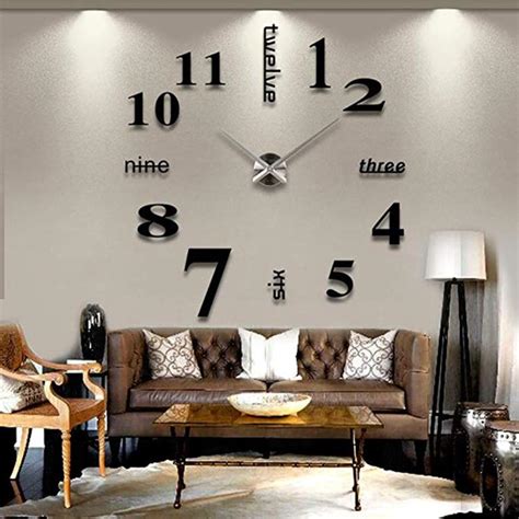 Buy HlN Large DIY Quartz 3D Wall Clock Abstract Acrylic Sticker Wall ...