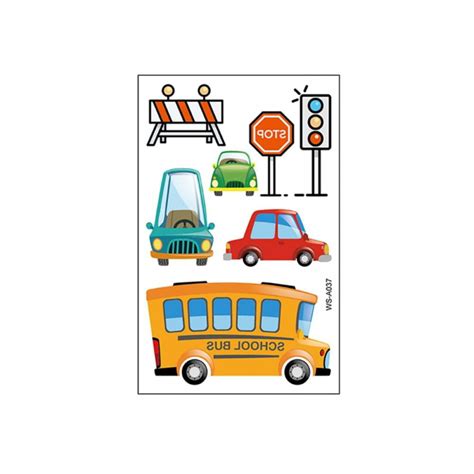 Buy Car Tattoo for Kids, 10 Sheets Vehicle Themed Temporary Tattoos ...