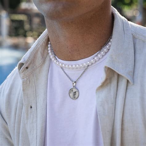 Mens Pearl Necklace Urban at Zoe Nixon-smith blog
