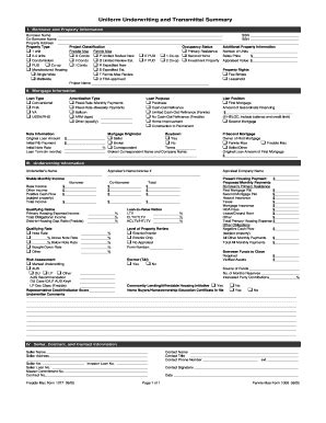 Freddie Mac 1077/Fannie Mae 1008 2005 - Fill and Sign Printable ...