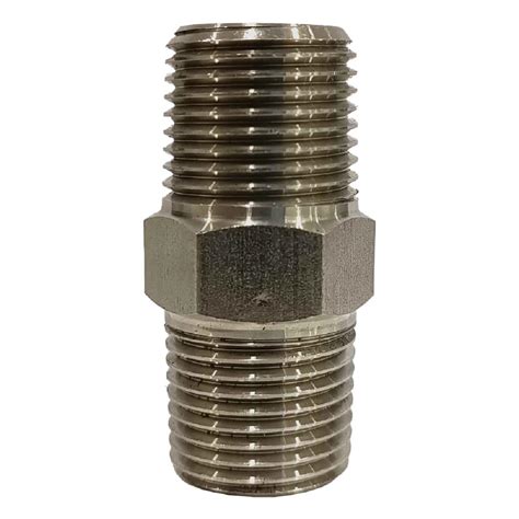SS 304 NPT Hex Nipple Pipe Fittings 1/2" Male : Amazon.in: Industrial ...
