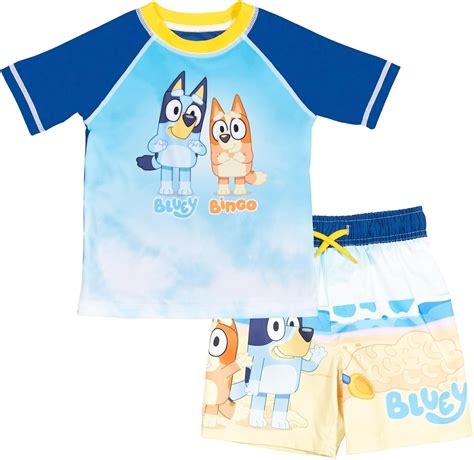 Bluey UPF 50 Pullover Rash Guard and Swim Trunks India | Ubuy