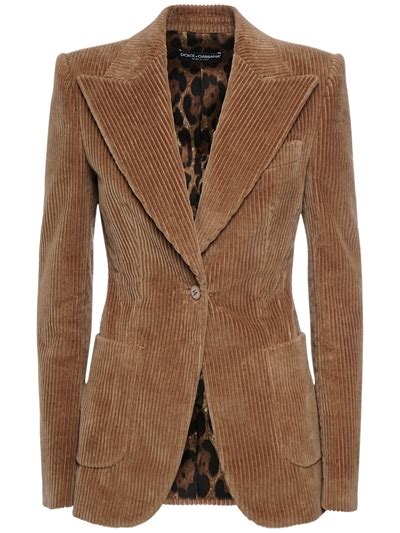 Single breast corduroy jacket - Dolce & Gabbana - Women | Luisaviaroma