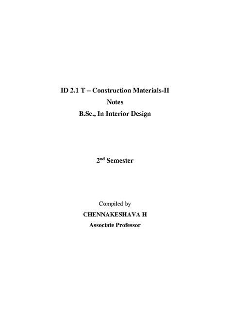 ID 2.2 T – Construction Materials -II (Theory) - ID 2 T – Construction ...