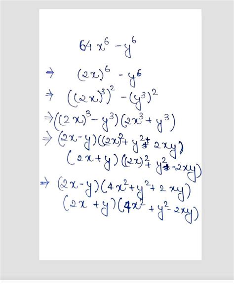 64x⁶-y⁶ factorize it please - Brainly.in