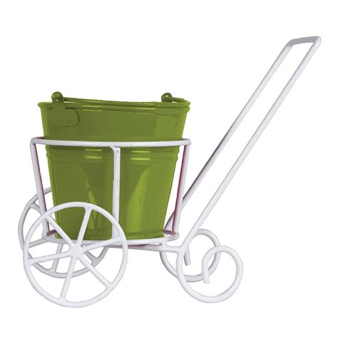 Trustbasket Trolly with Bucket Planter for Small Indoor Plants - Green ...