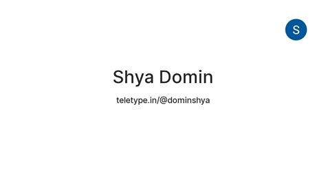 Shya Domin — Teletype