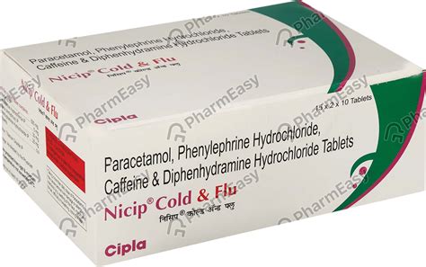 Nicip Cold And Flu Tablet: Uses, Side-effects, Price, Dosage & More ...