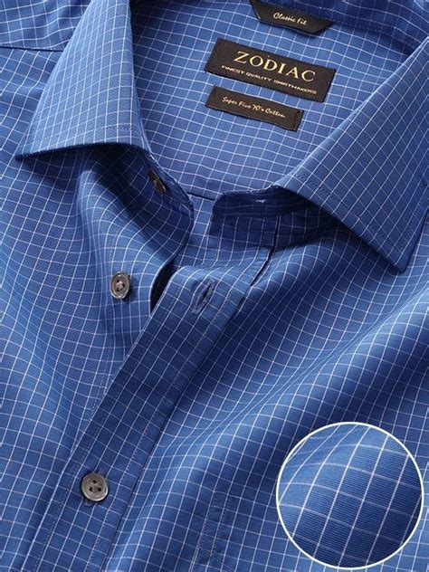 Buy Boscolo Navy Cotton Classic Fit Formal Checks Shirt | Zodiac ...