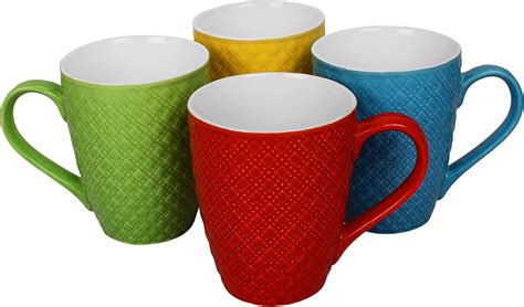 Buy The Earth Store Solid Red Coffee Mug Set of 4 Ceramic Mugs ...