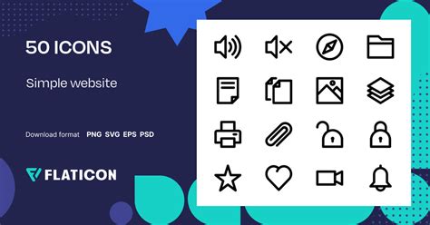 Simple website Icon Pack | Outline | 50 .SVG Icons