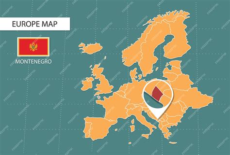 Premium Vector | Montenegro map in europe zoom version icons showing ...