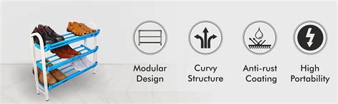 Karson Homcare 3-Tier Steel Shoe Rack/ Multipurpose Storage Rack/ Shoes ...