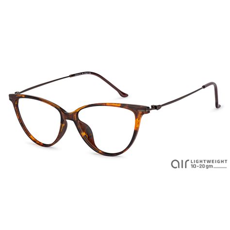 Buy Matte Tortoise Brown Full Rim Cat Eye Lenskart Air Online Air ...