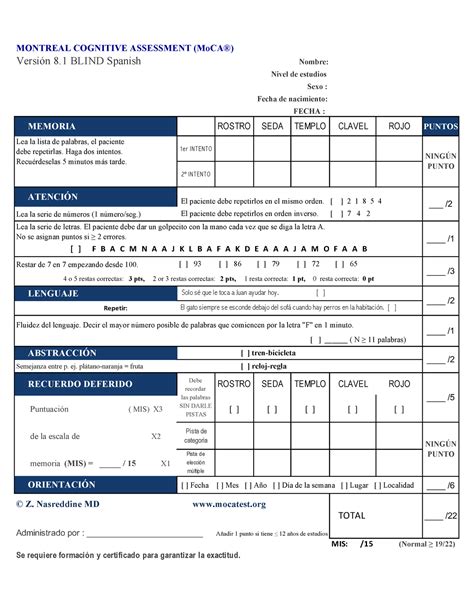Mo CA Blind - Version 8.1 Spanish 012021 - MONTREAL COGNITIVE ...