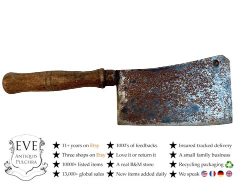 Buy Vintage French Butcher Large Cleaver Knife Chopper Beef Pork Lamb ...