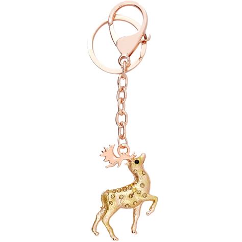 Super Drool Studded Golden Deer Keychain : Amazon.in: Fashion