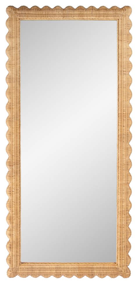 Flora Scalloped Rattan Floor Mirror - Tropical - Floor Mirrors - by ...