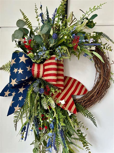 4th of July Wreath / Summer Wreath / Front Door Decor / Independence ...